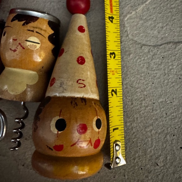 Mid-Century Figural Wood Corkscrew Bottle Opener and Salt and Pepper Shaker Set - Picture 7 of 8
